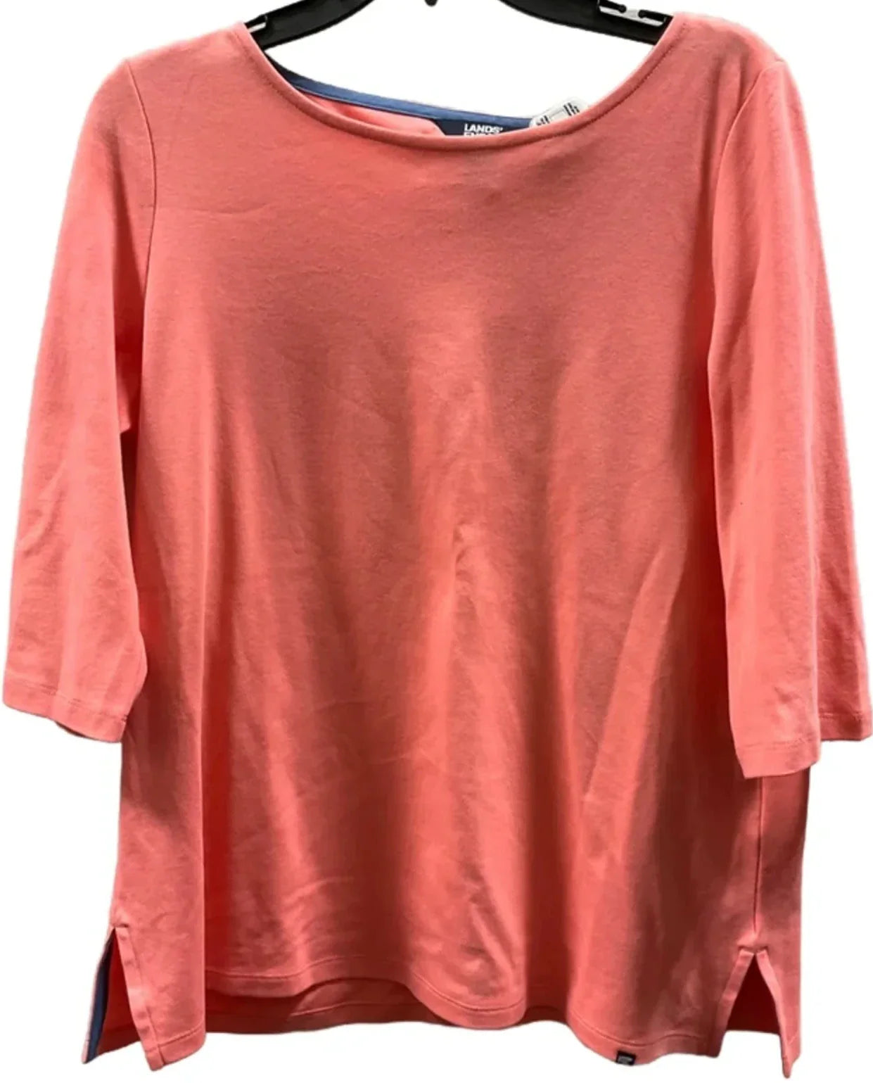 Top 3/4 Sleeve Basic By Lands End In Pink, Size: L