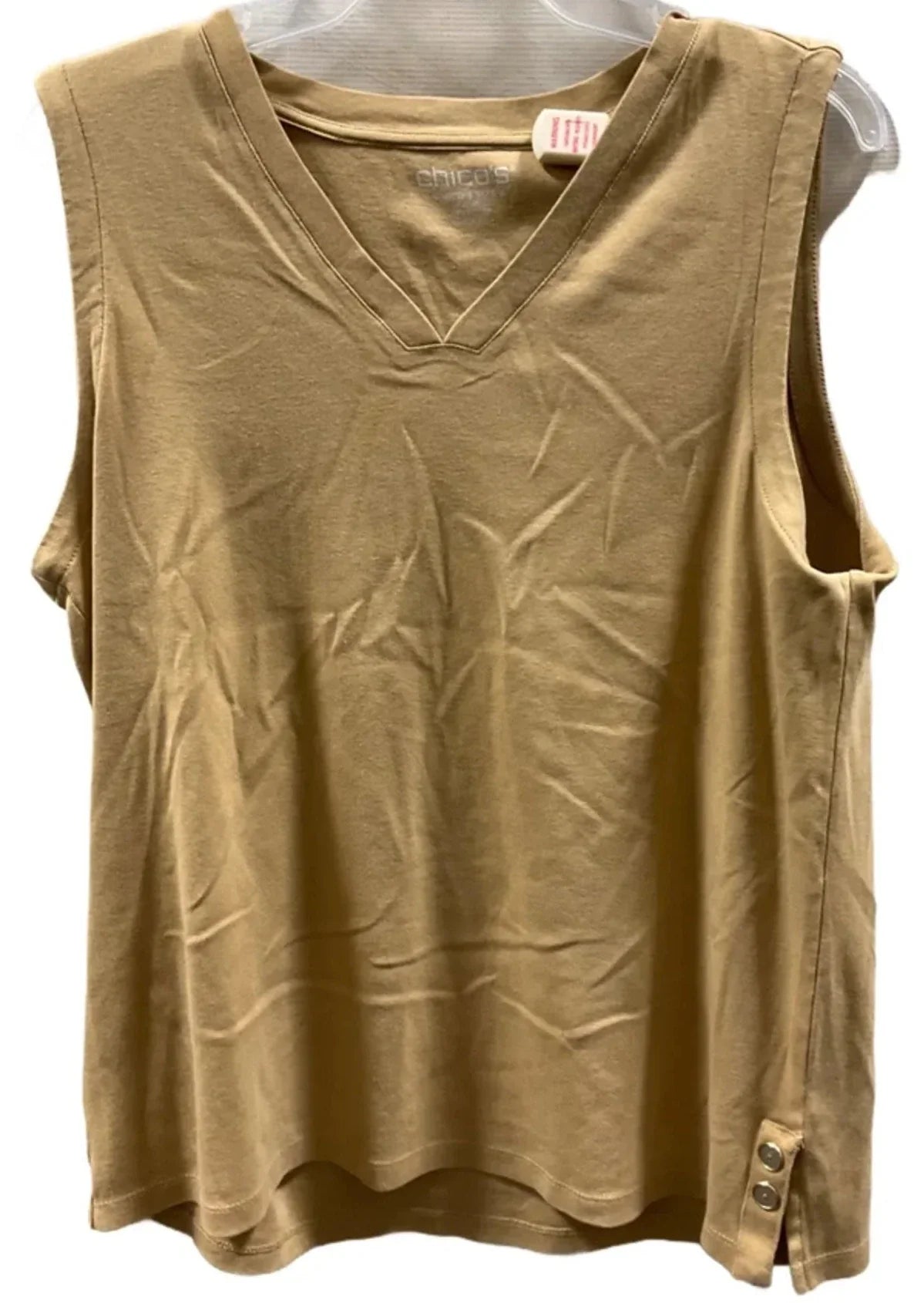 Top Sleeveless Basic By Chicos In Tan, Size: L
