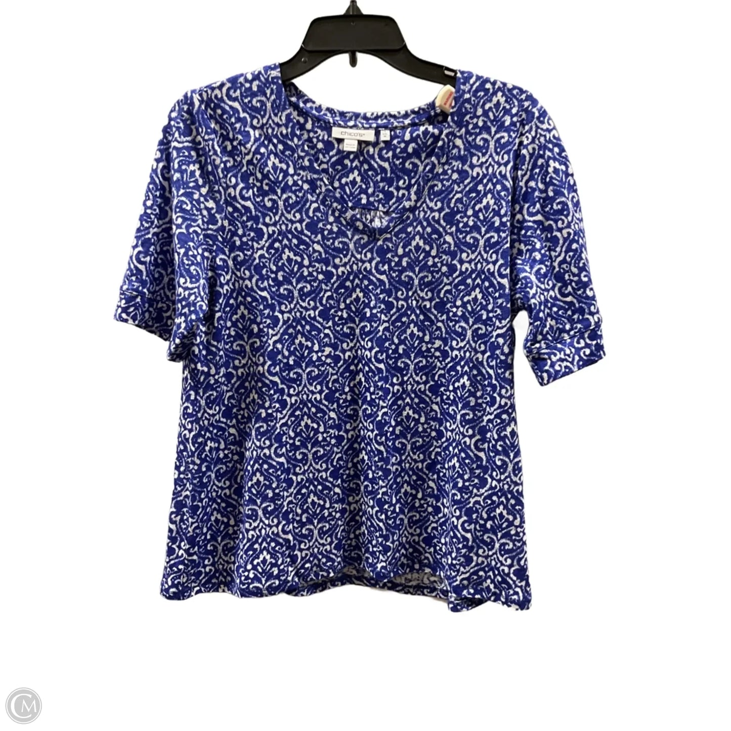 Top Short Sleeve By Chicos In Blue, Size: M