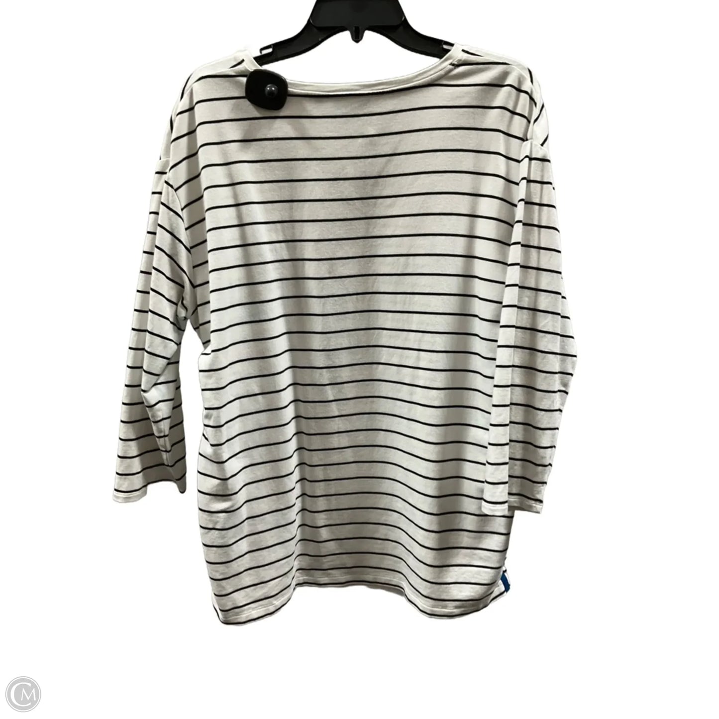 Top 3/4 Sleeve By Chicos In Striped Pattern, Size: L