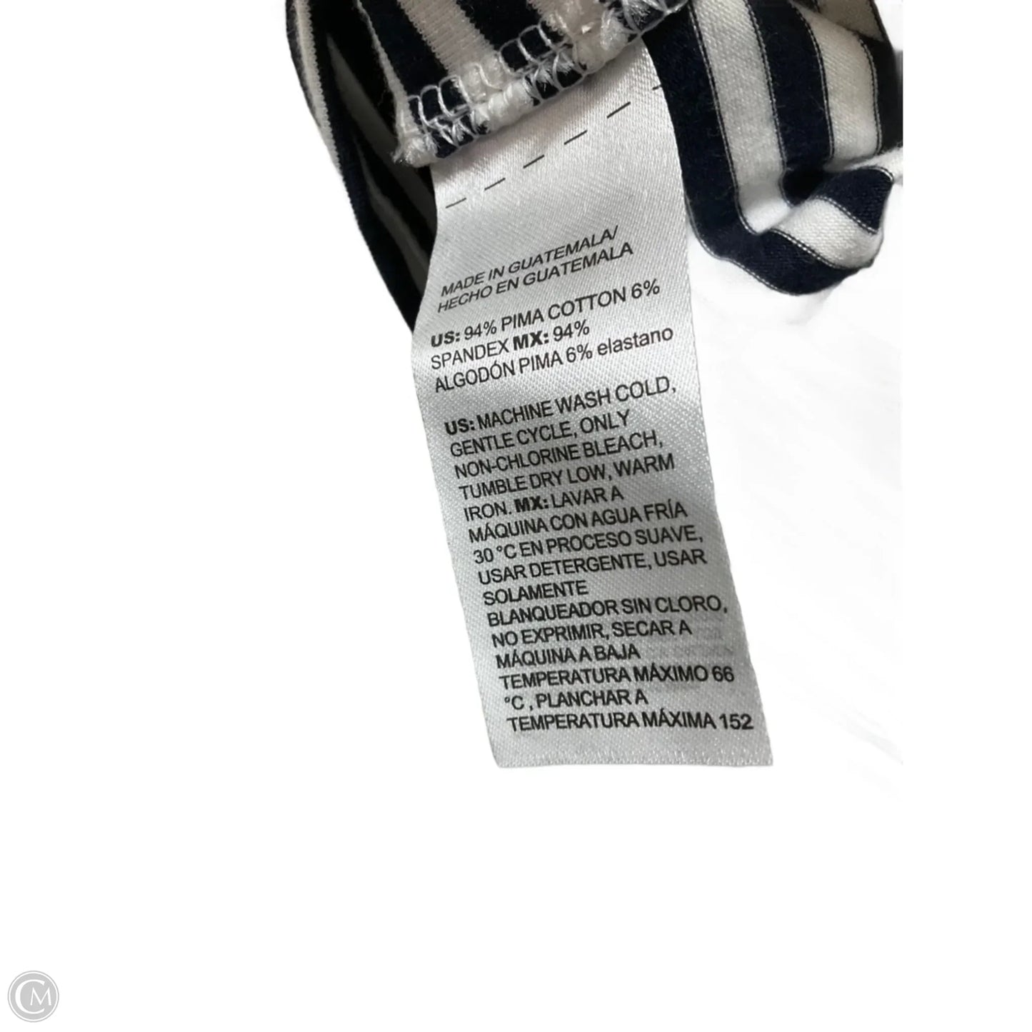 Top Sleeveless By Chicos In Striped Pattern, Size: L