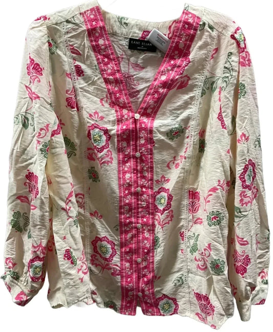 Top Long Sleeve By Lane Bryant In White, Size: 1x