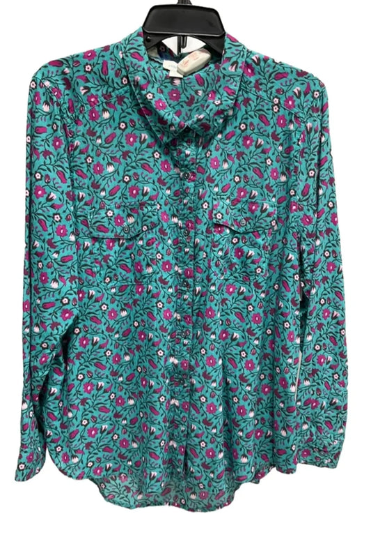 Blouse Long Sleeve By Sundance In Blue, Size: Xlp