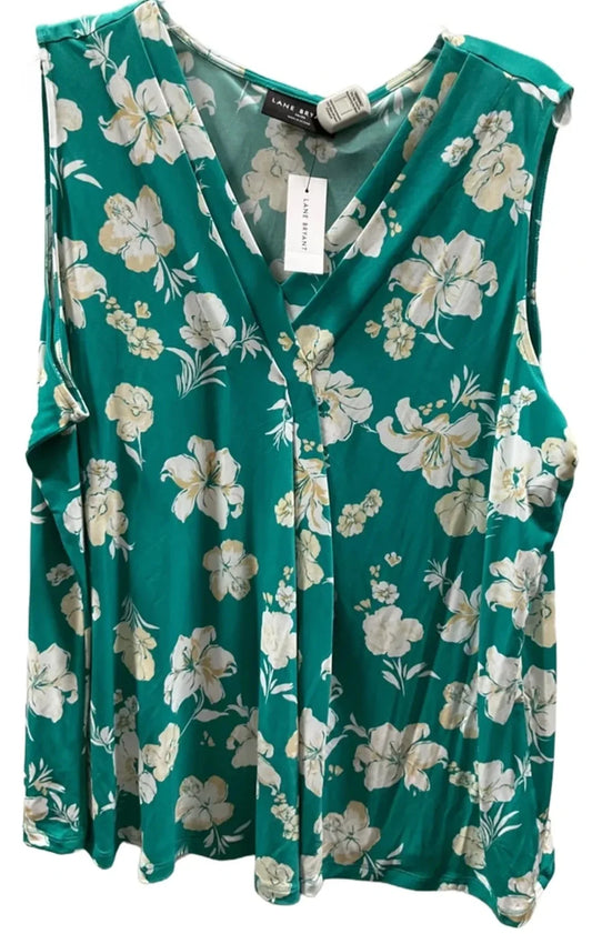 Top Sleeveless By Lane Bryant In Green, Size: 1x
