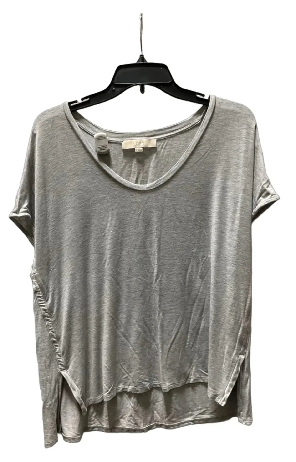 Top Short Sleeve Basic By Loft In Grey, Size: M