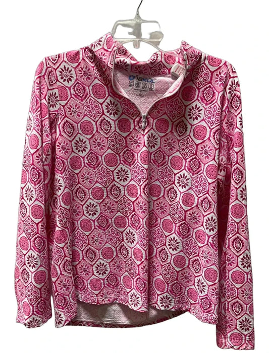 Athletic Top Long Sleeve Collar By Ibkul In Pink, Size: L