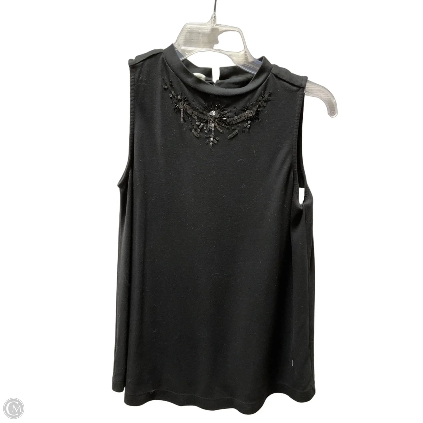 Top Sleeveless By Loft In Black, Size: S