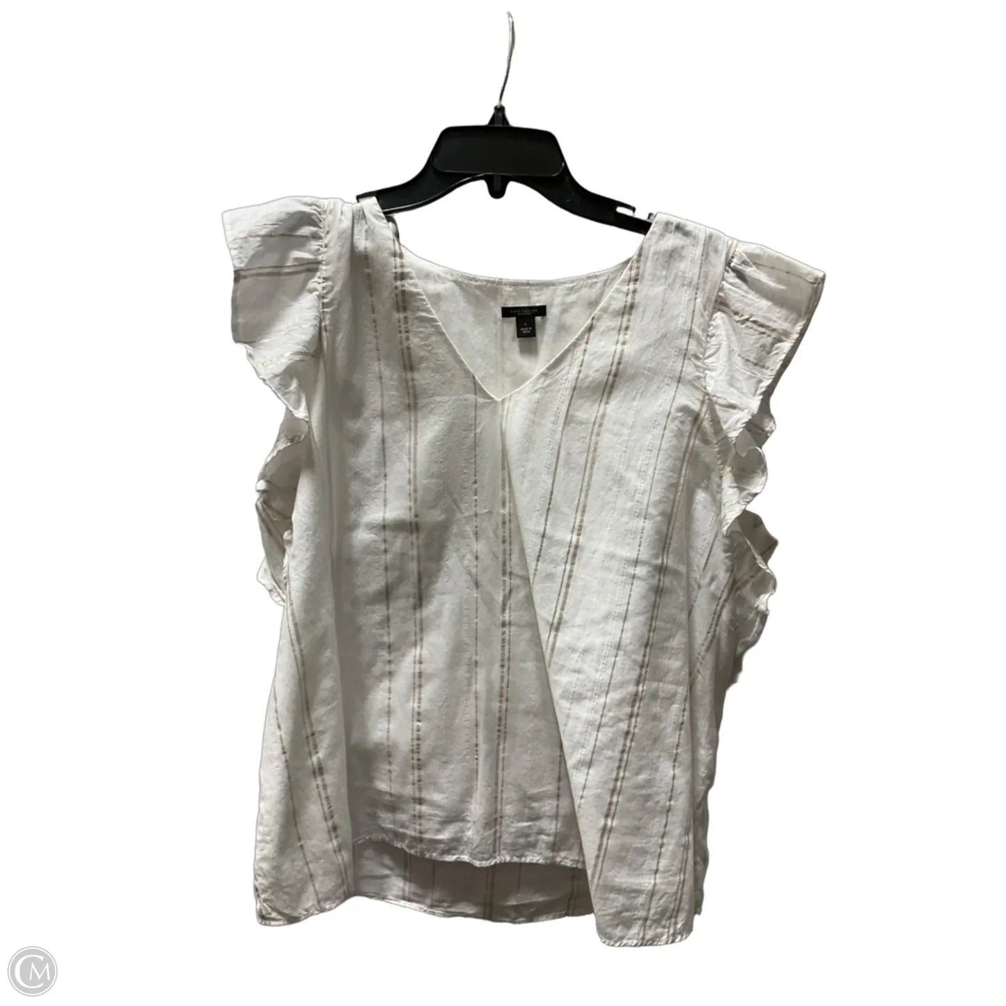 Top Short Sleeve By Ann Taylor In White, Size: L