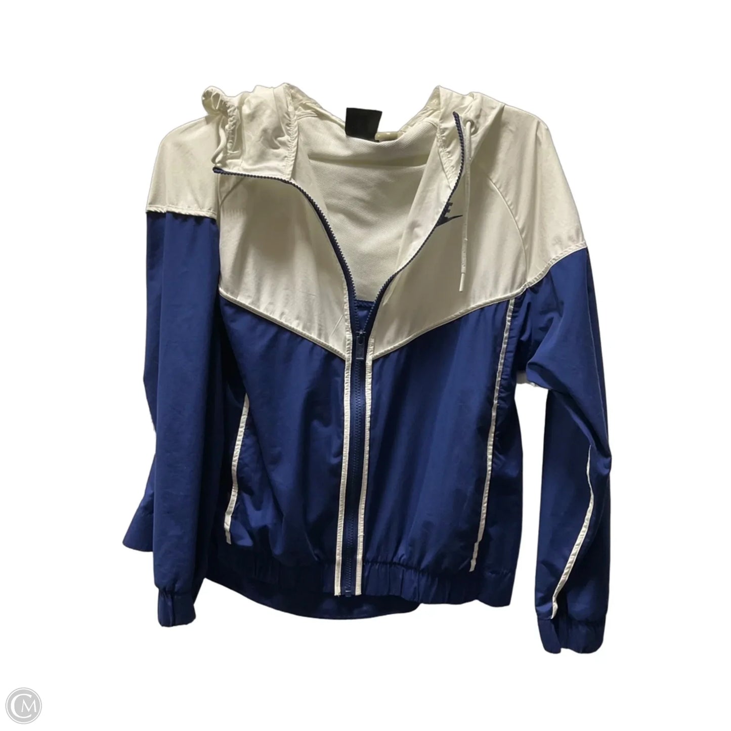 Athletic Jacket By Nike In Blue, Size: L