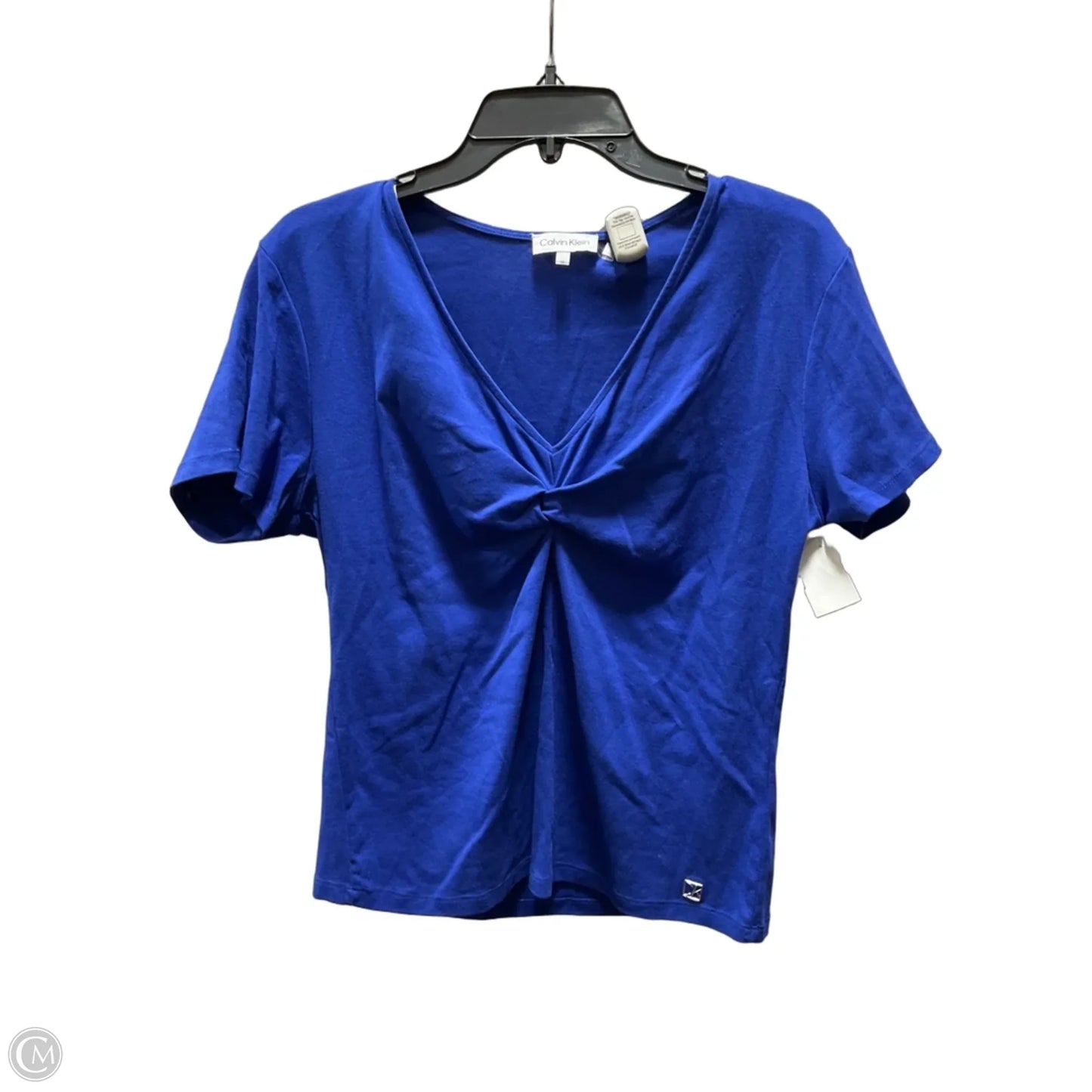 Top Short Sleeve Basic By Calvin Klein In Blue, Size: L