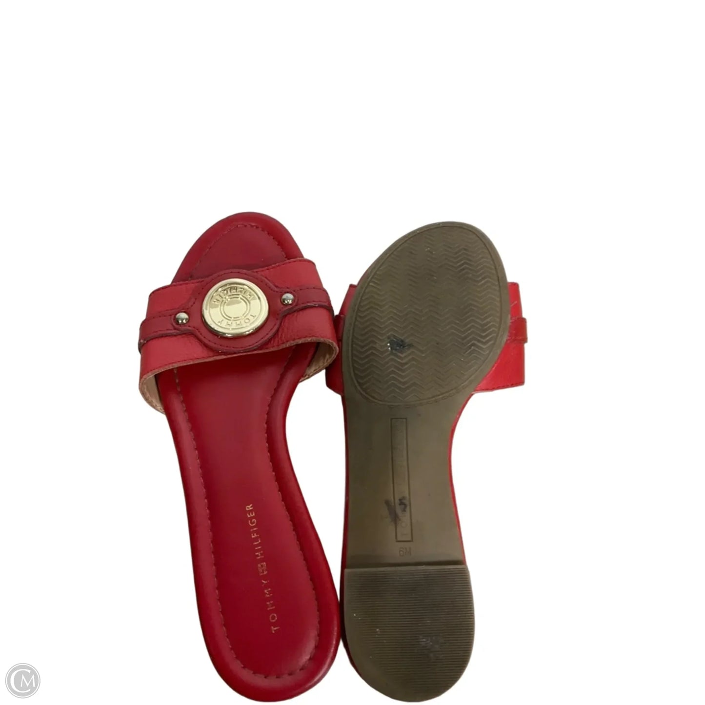 Sandals Flats By Tommy Hilfiger In Red, Size: 6
