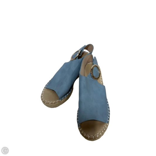 Sandals Heels Wedge By Catherine Malandrino In Blue, Size: 6.5