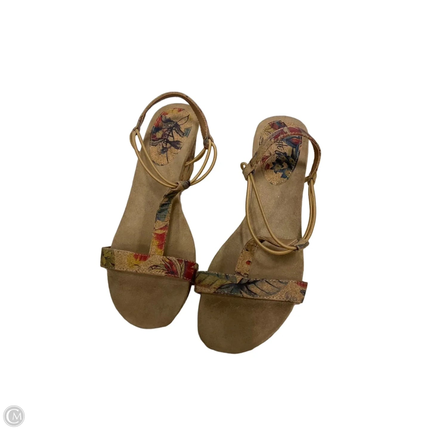 Sandals Heels Wedge By Style And Company In Floral Print, Size: 9.5