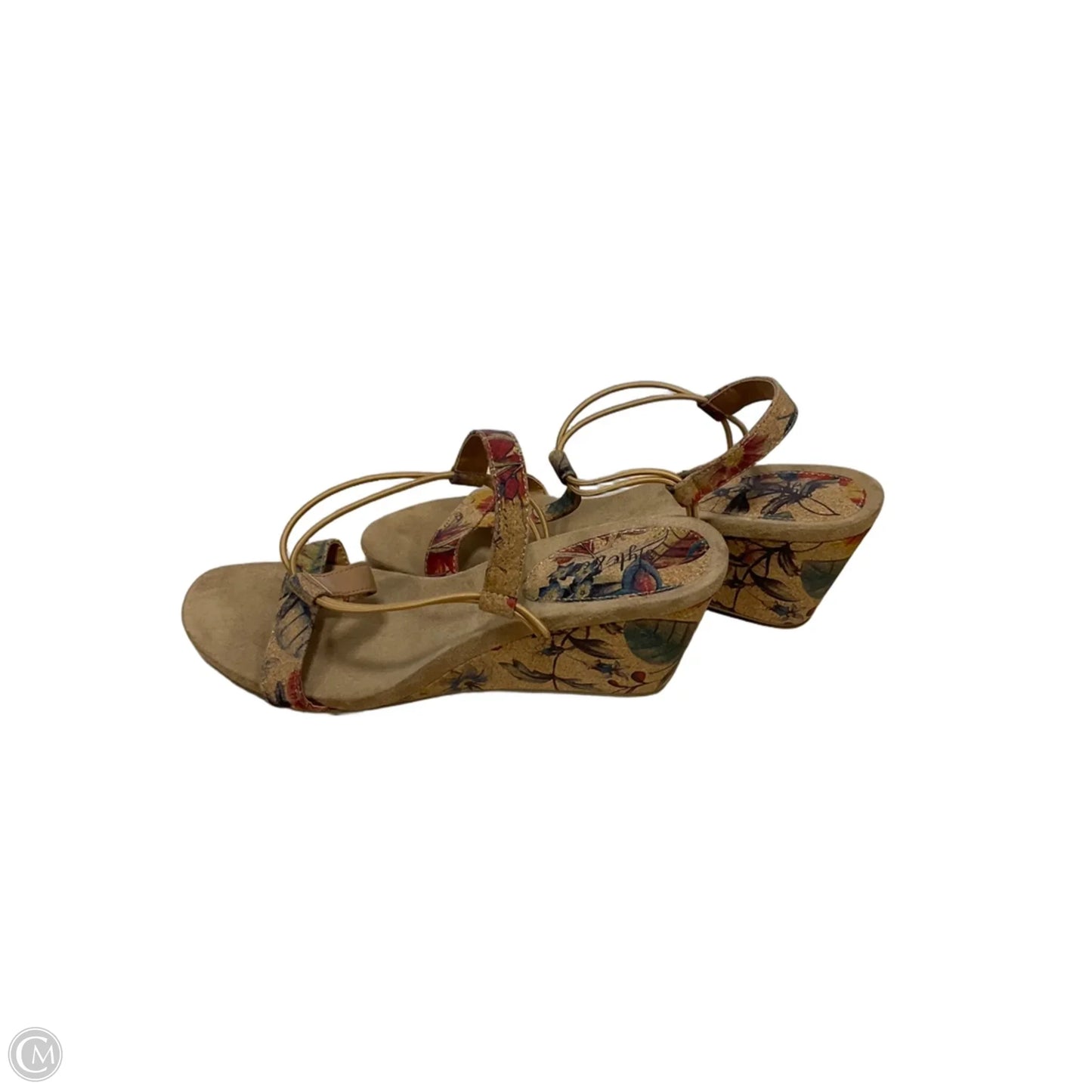 Sandals Heels Wedge By Style And Company In Floral Print, Size: 9.5