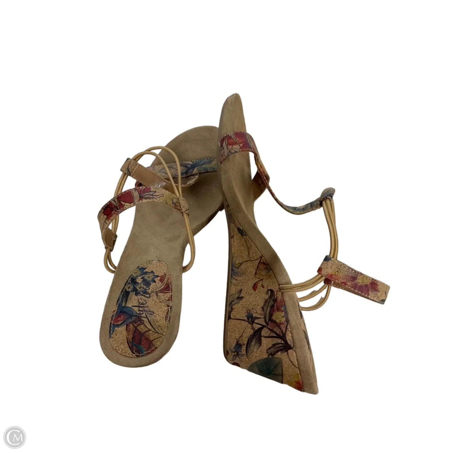 Sandals Heels Wedge By Style And Company In Floral Print, Size: 9.5