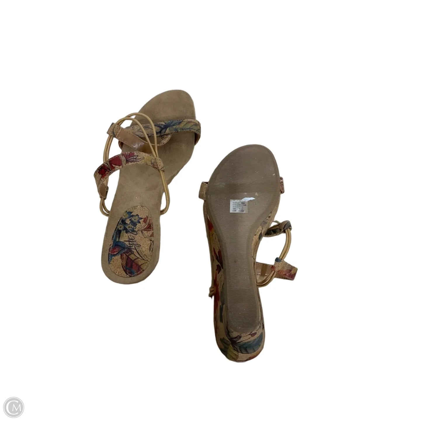 Sandals Heels Wedge By Style And Company In Floral Print, Size: 9.5