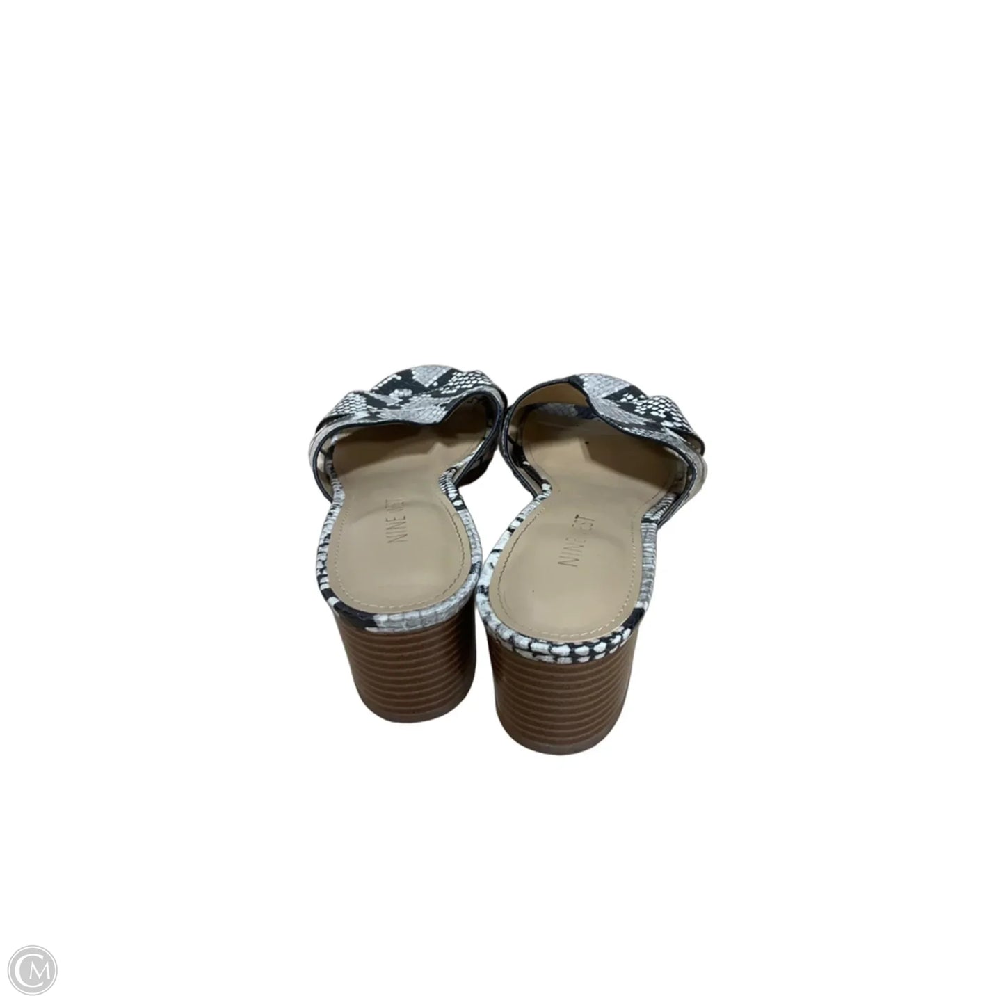 Sandals Heels Block By Nine West In Snakeskin Print, Size: 7.5