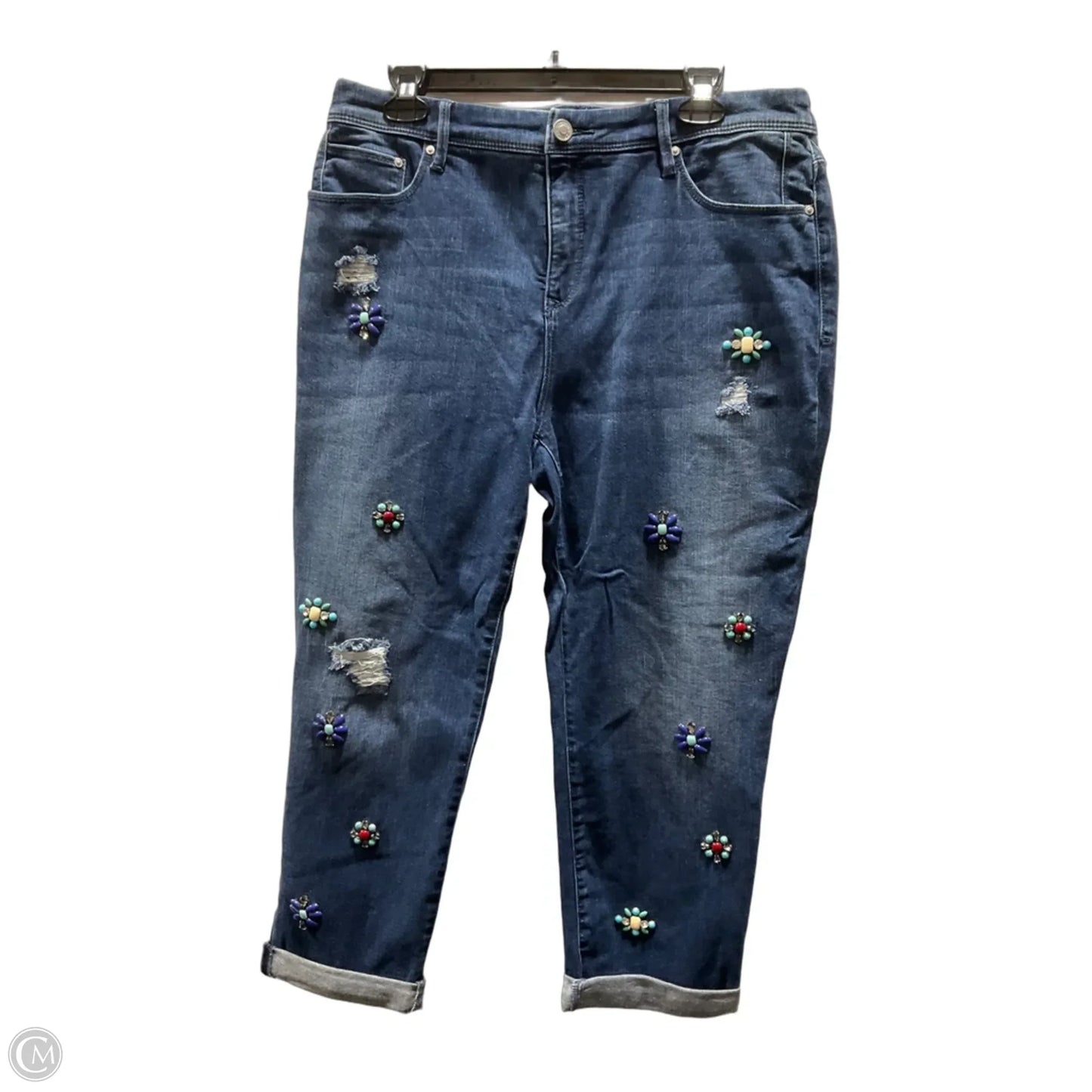 Jeans Cropped By Chicos In Blue, Size: L