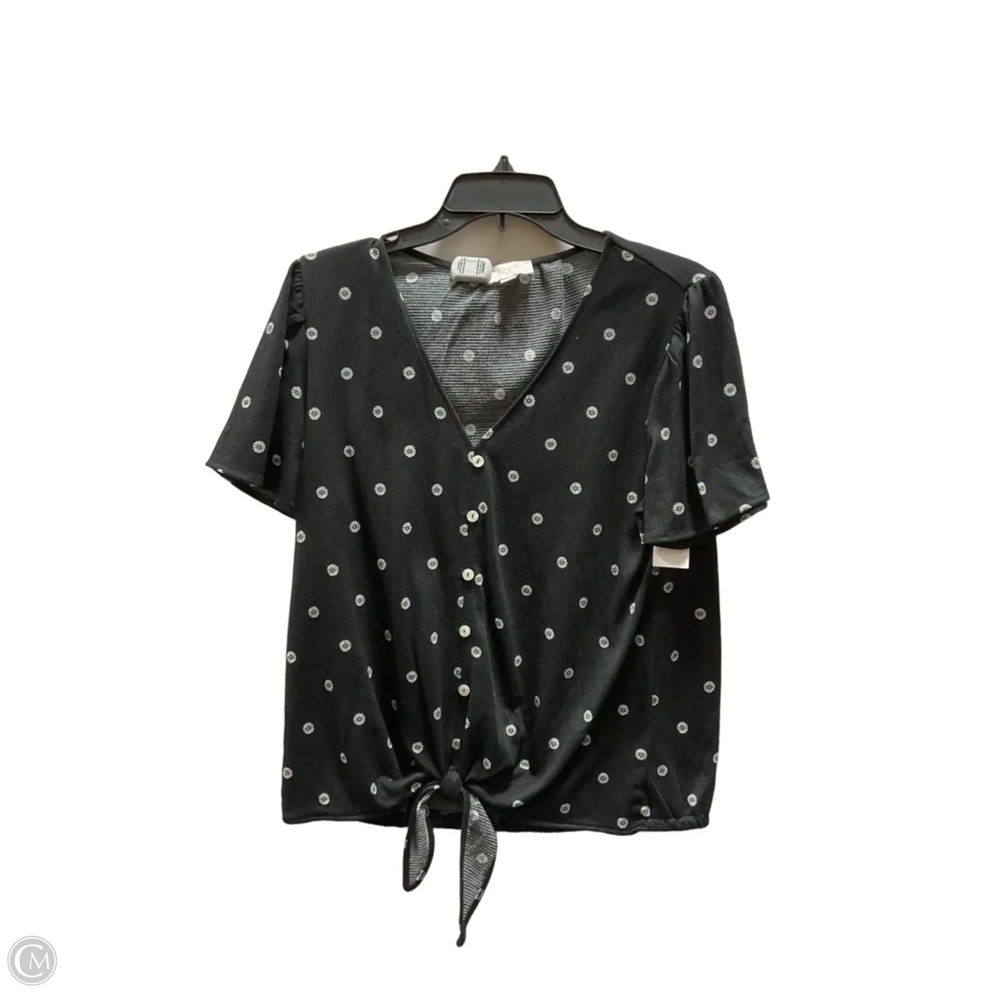 Top Short Sleeve By Loft In Black, Size: M