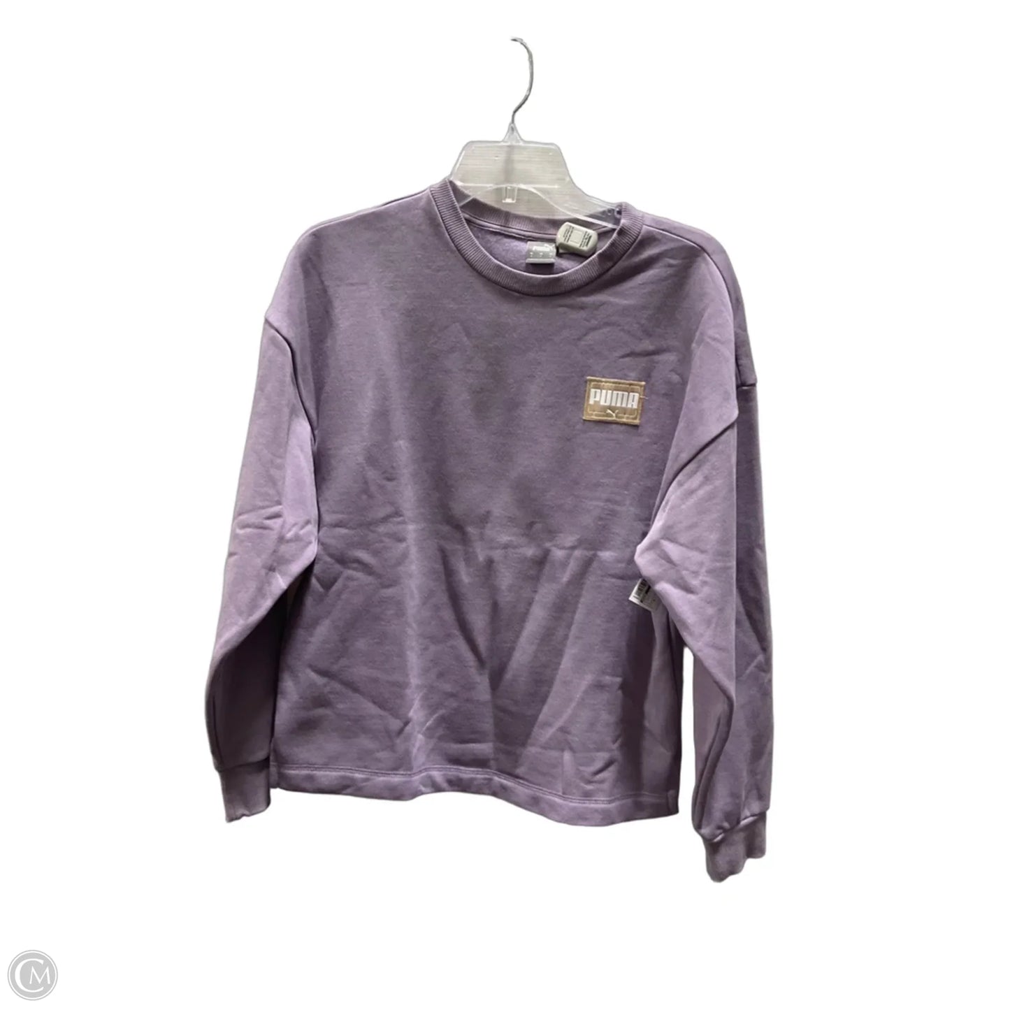 Athletic Top Long Sleeve Crewneck By Puma In Purple, Size: S