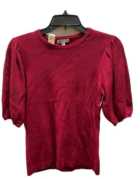 Top Short Sleeve By Ophelia Roe In Maroon, Size: S