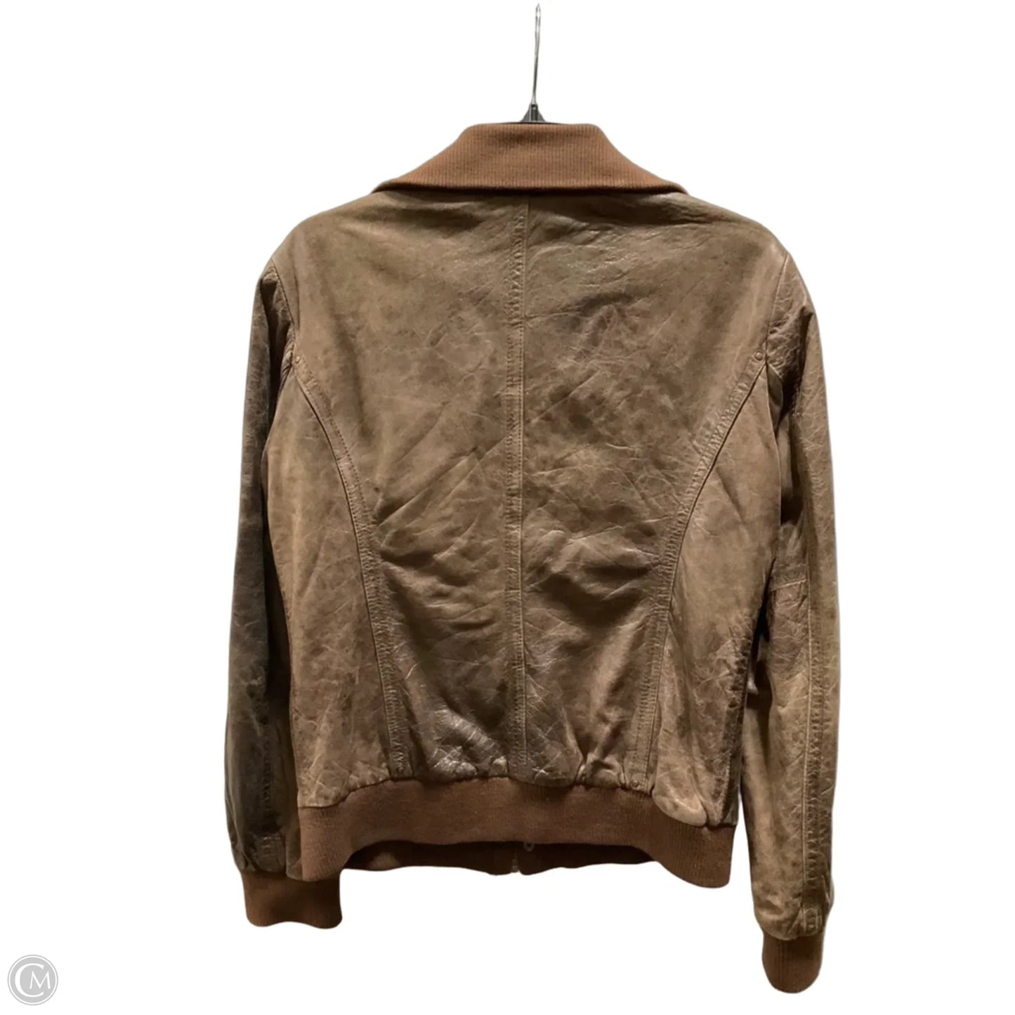 Jacket Leather By Cmc In Brown, Size: M