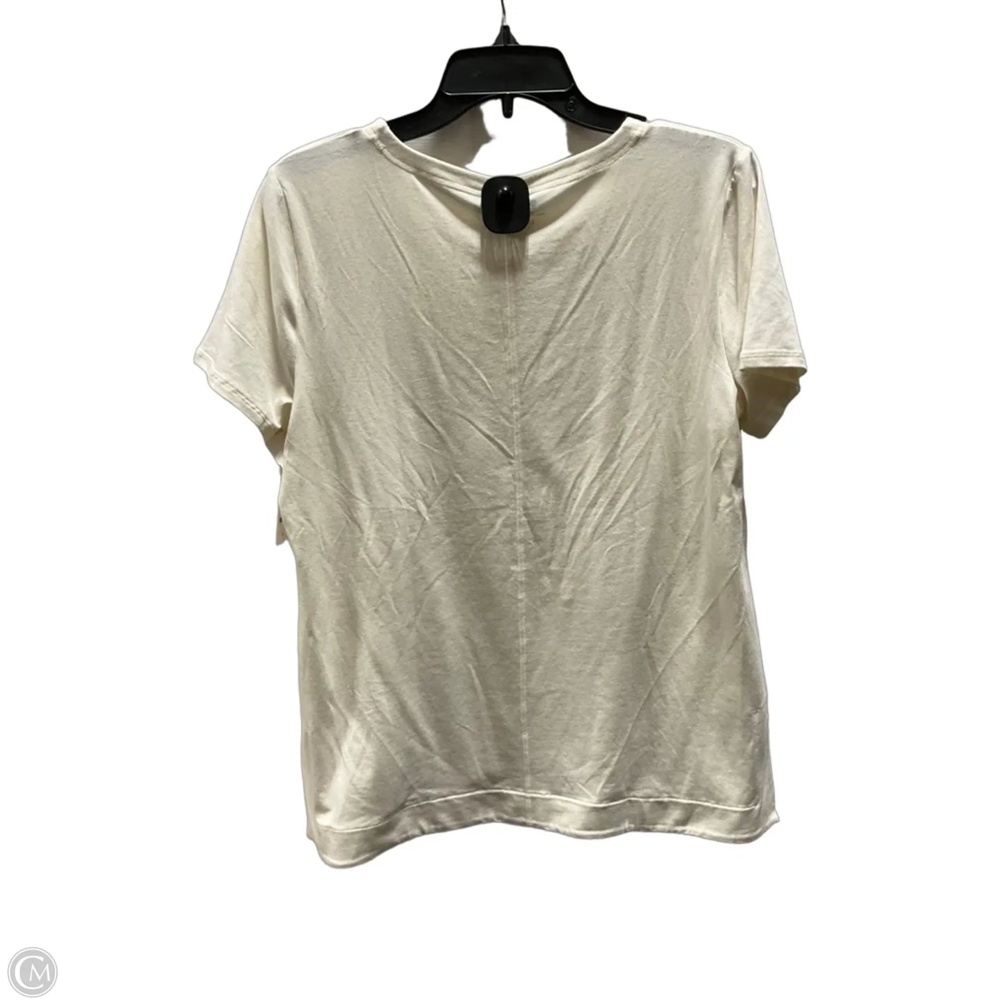 Top Short Sleeve By Talbots In Cream, Size: L