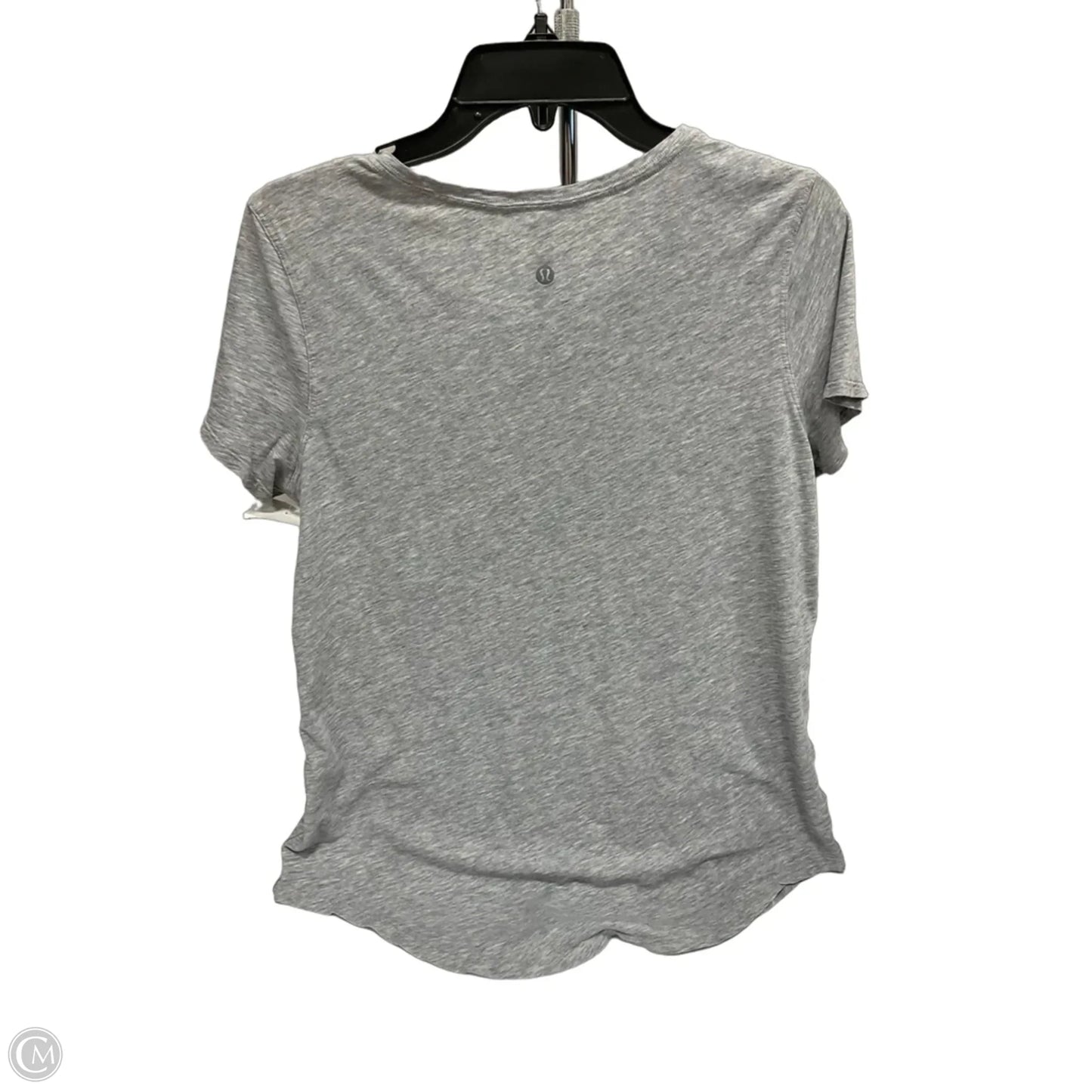 Athletic Top Short Sleeve By Lululemon In Grey, Size: 8