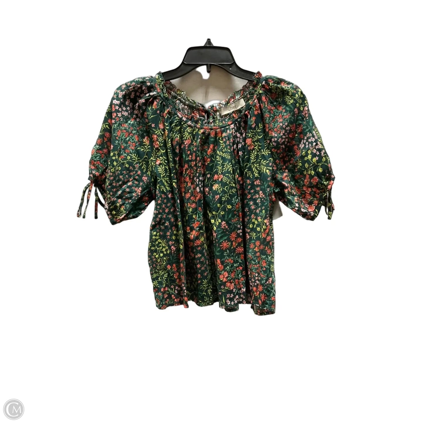 Top Short Sleeve By Loft In Floral Print, Size: S