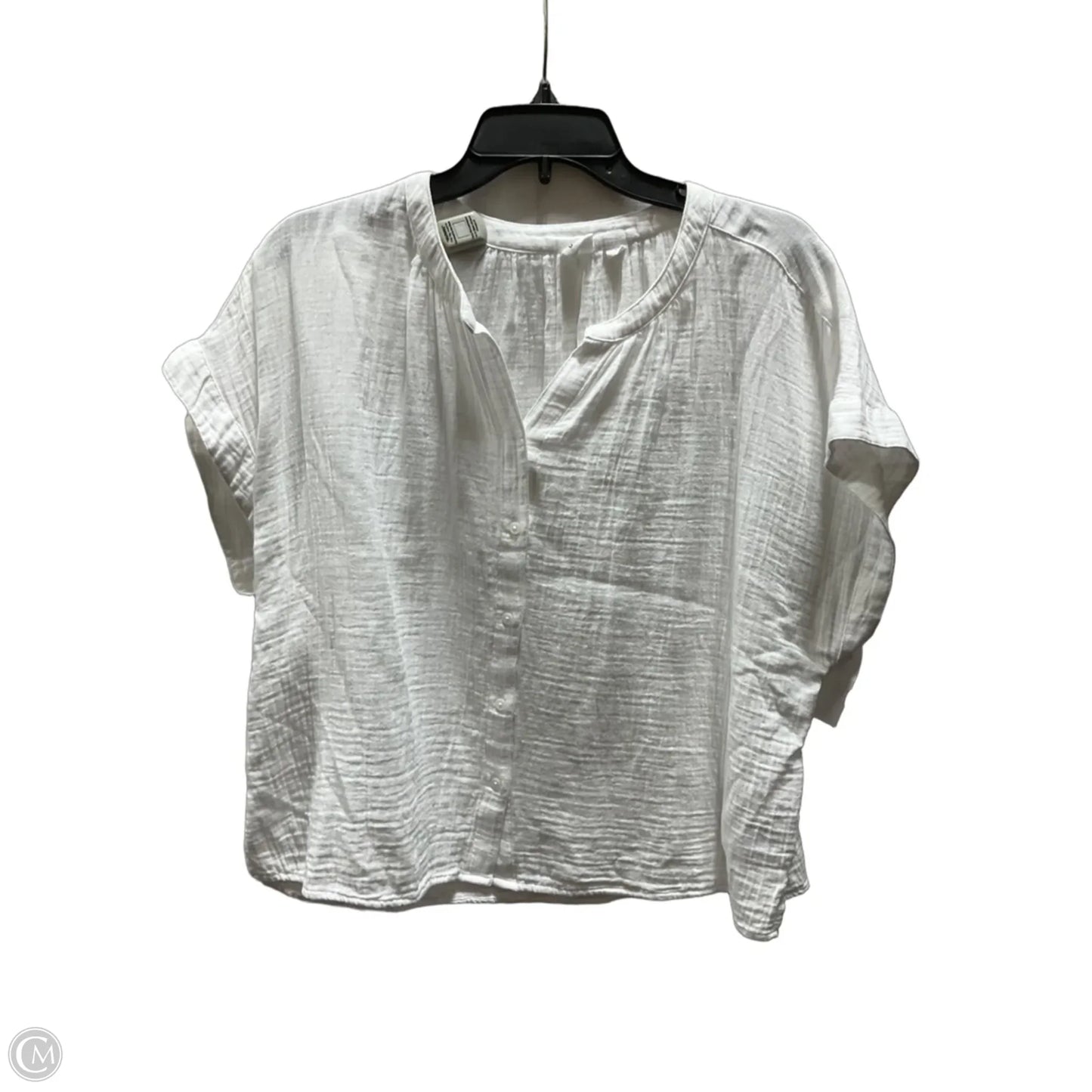 Top Short Sleeve By Gap In White, Size: L