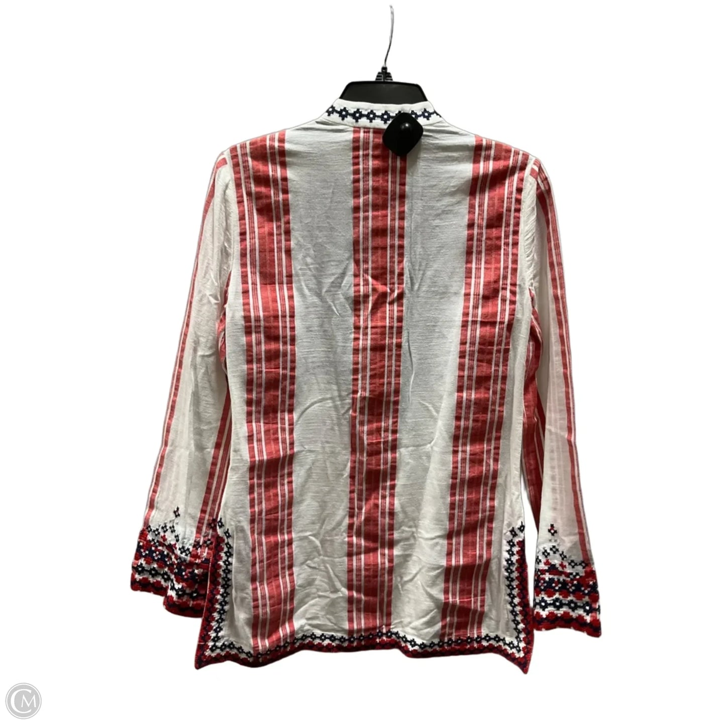 Top Long Sleeve Designer By Tory Burch In Striped Pattern, Size: S