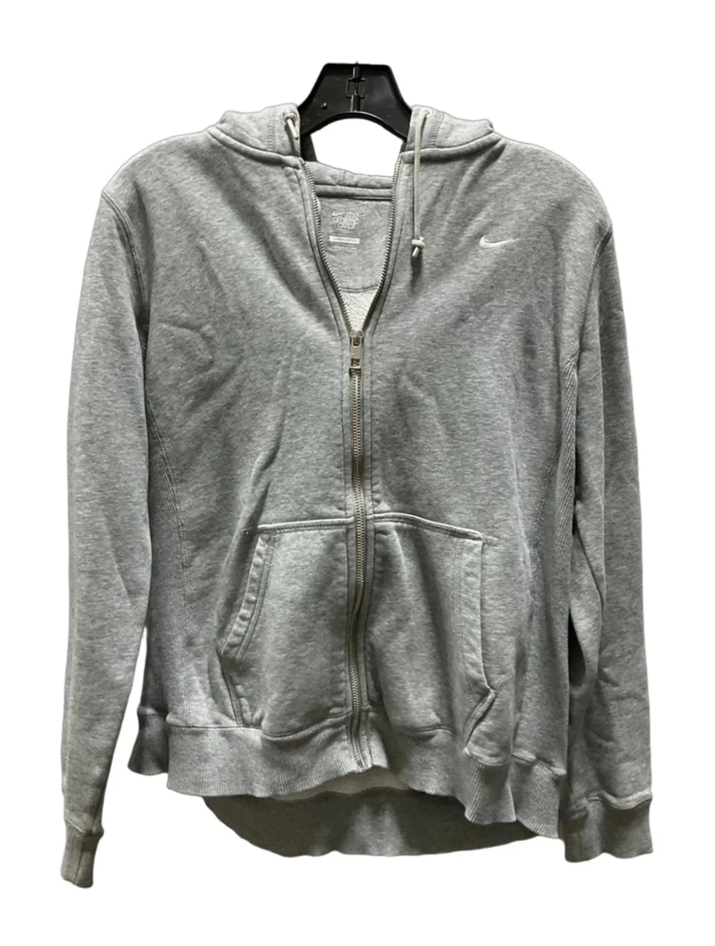 Athletic Jacket By Nike Apparel In Grey, Size: L
