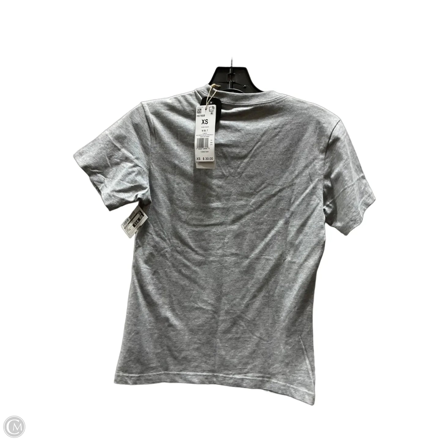 Athletic Top Short Sleeve By Adidas In Grey, Size: Xs