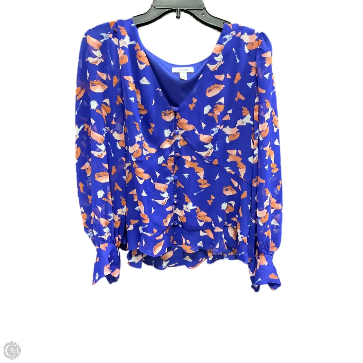 Top Long Sleeve By Nine West Apparel In Multi-colored, Size: L