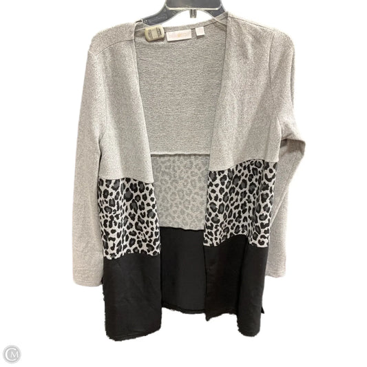 Sweater Cardigan By Belle By Kim Gravel In Animal Print, Size: Xs