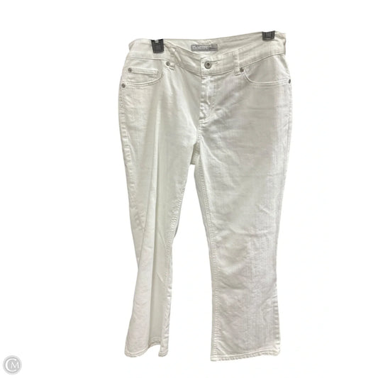 Jeans Boot Cut By Chicos In White Denim, Size: 0