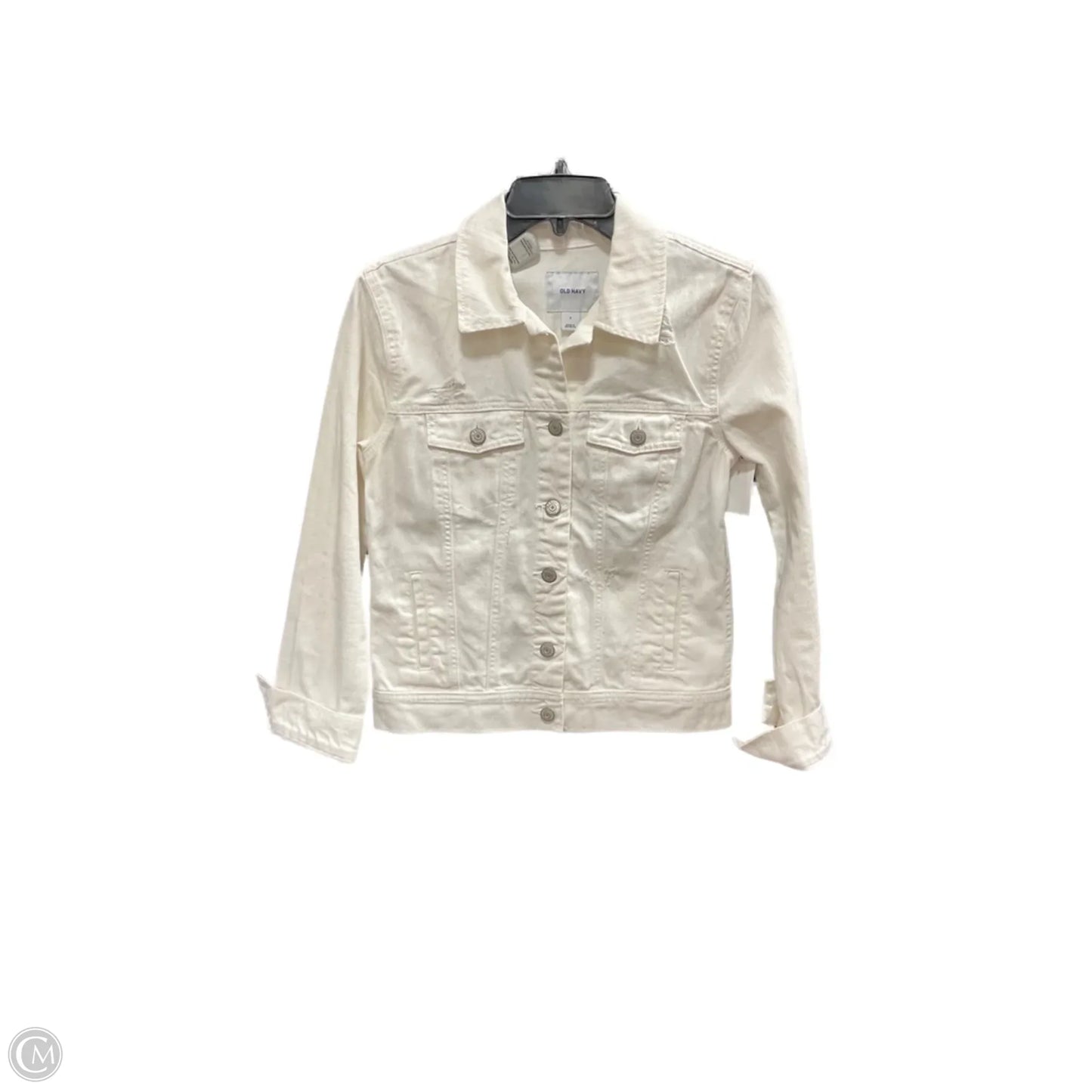 Jacket Denim By Old Navy In White Denim, Size: S