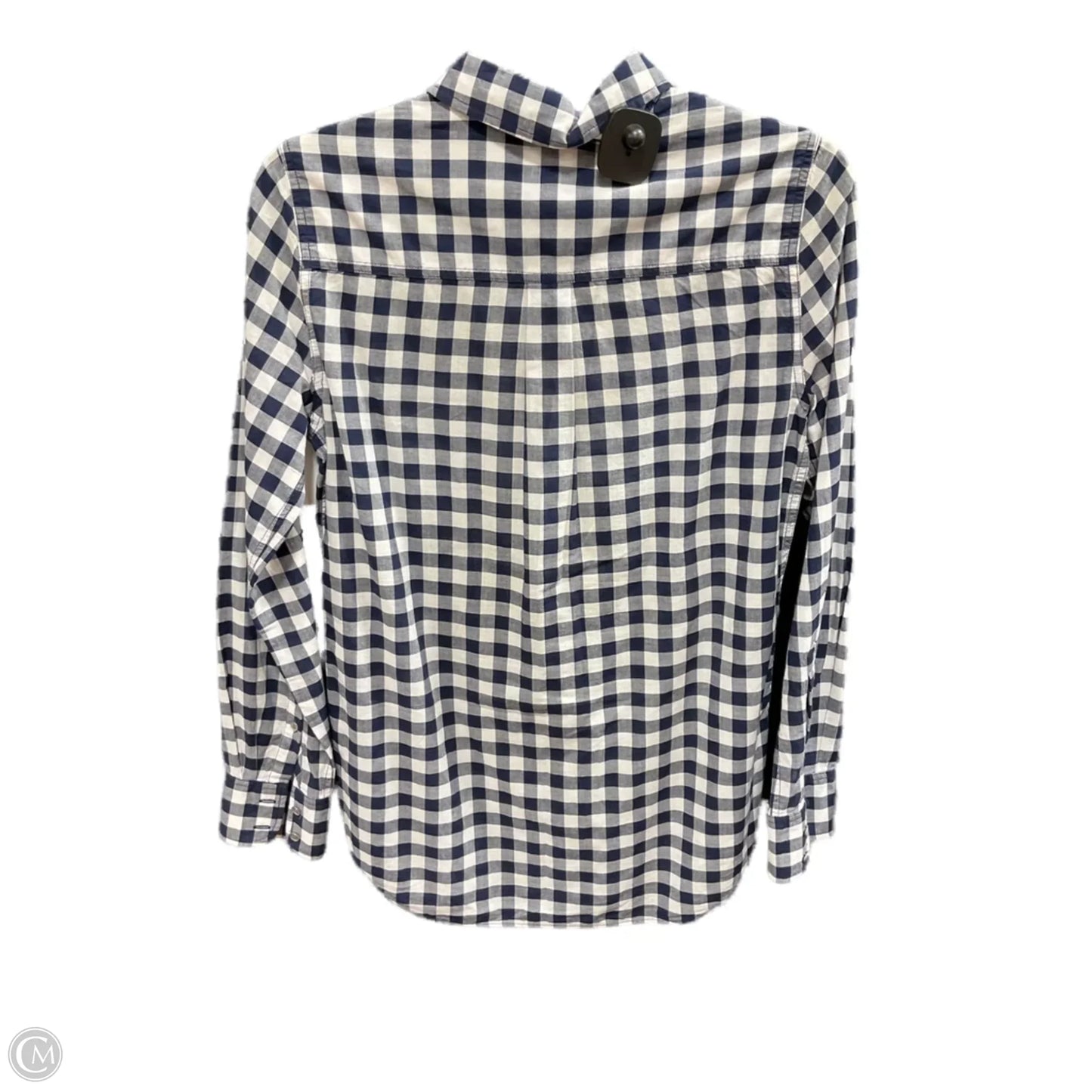 Blouse Long Sleeve By J. Crew In Checkered Pattern, Size: Xs