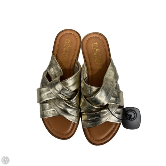 Sandals Heels Wedge By Cmf In Gold, Size: 7.5