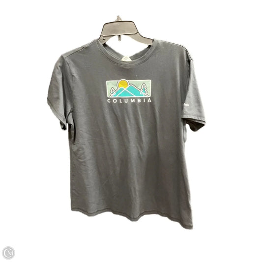 Athletic Top Short Sleeve By Columbia In Navy, Size: L