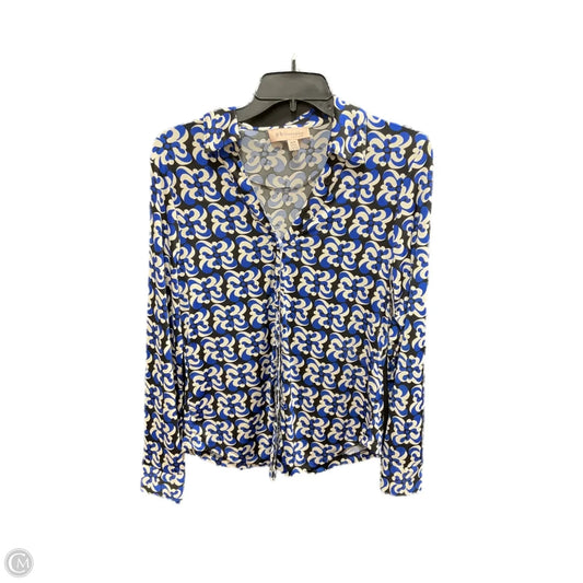 Blouse Long Sleeve By Philosophy In Blue & White, Size: M
