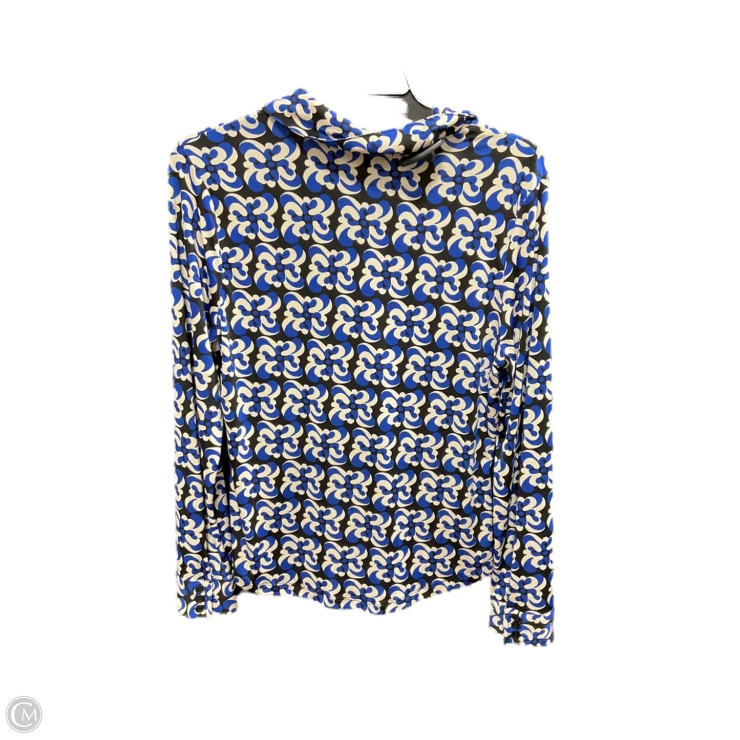 Blouse Long Sleeve By Philosophy In Blue & White, Size: M