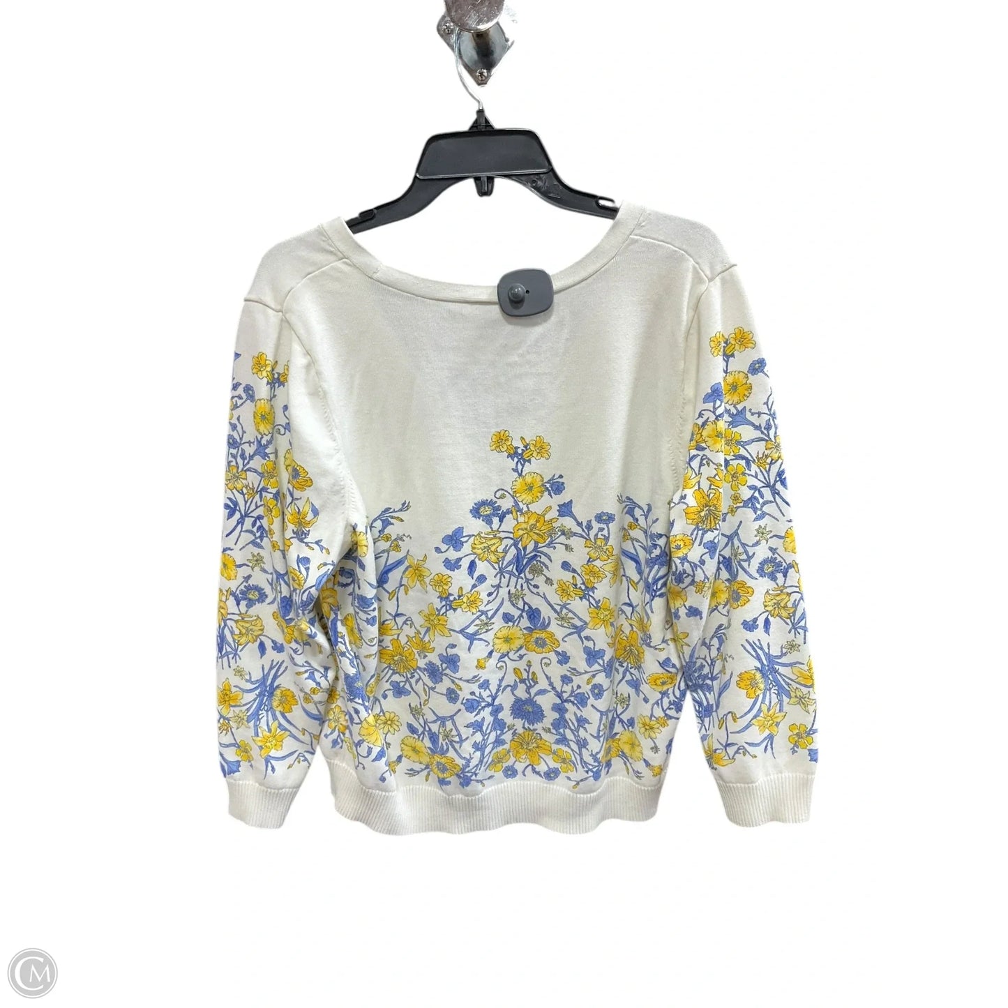 Sweater Cardigan By Talbots In Floral Print, Size: 2x