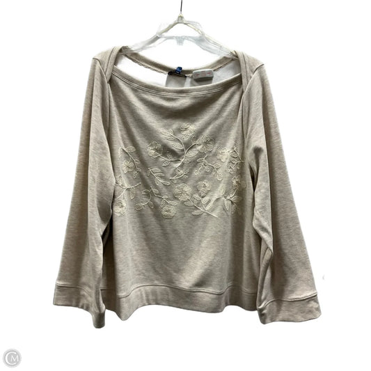 Top Long Sleeve By Democracy In Beige, Size: 2x