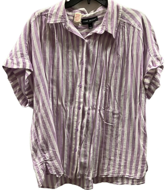 Top Short Sleeve By Lane Bryant In Striped Pattern, Size: Xl