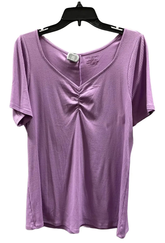 Top Short Sleeve Basic By Lane Bryant In Purple, Size: Xl