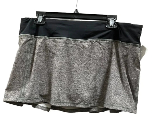 Athletic Skort By Lululemon In Black & Grey, Size: 14