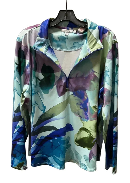 Athletic Jacket By Chicos In Multi-colored, Size: 1x