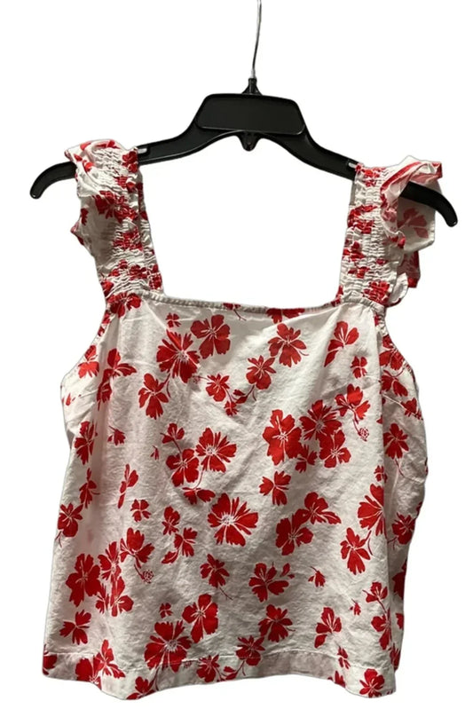 Top Sleeveless By J. Crew In Floral Print, Size: L