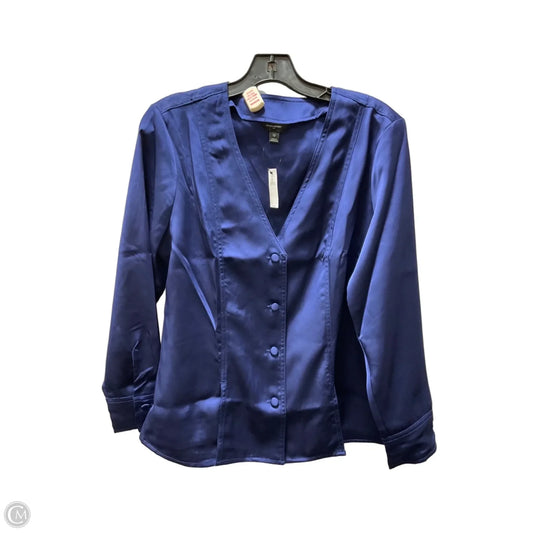 Top Long Sleeve By Banana Republic In Navy, Size: 12